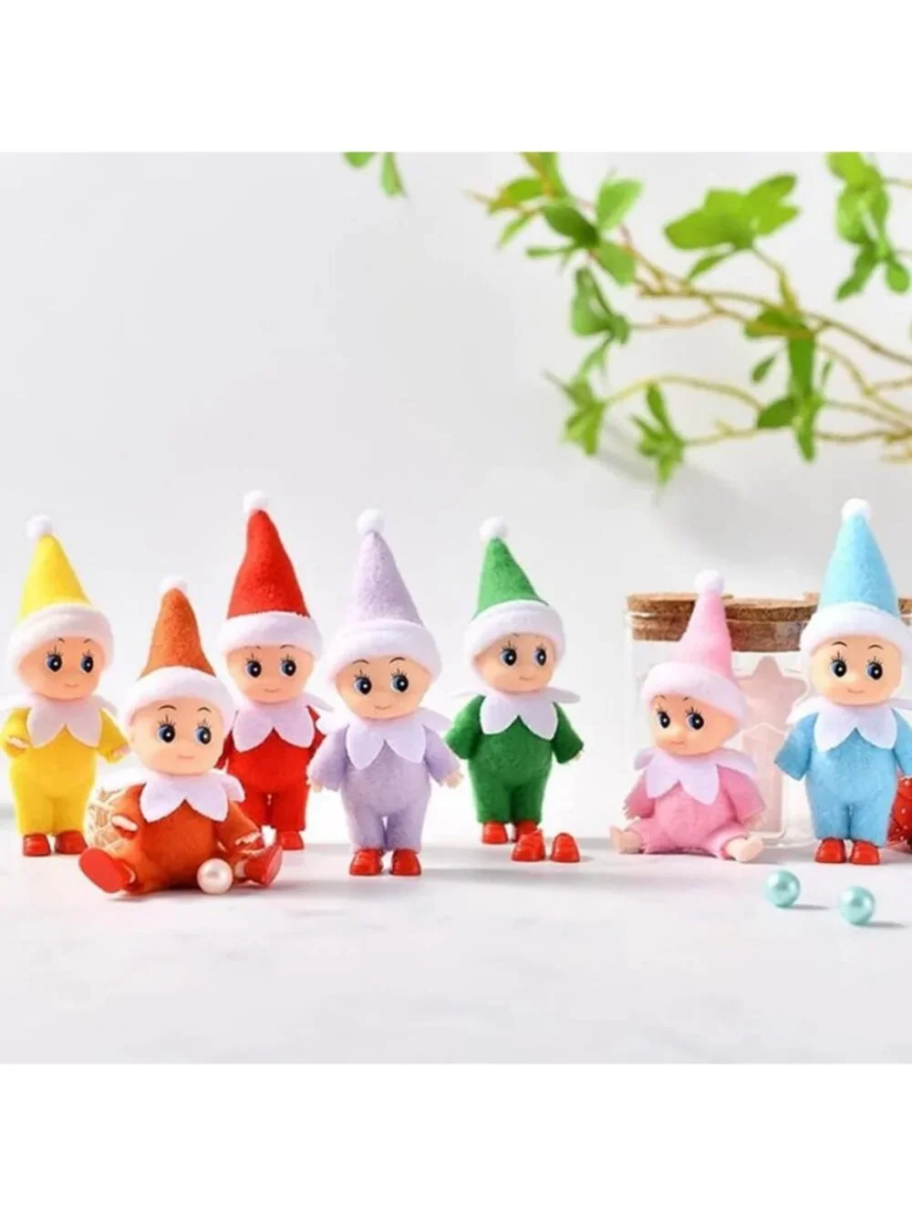 Mini Elf Baby Twins Set - Tiny Holiday Dolls & Craft Accessories for Kids
